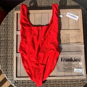 NEW Frankies Bikini’s Adele Ribbed One Piece Red